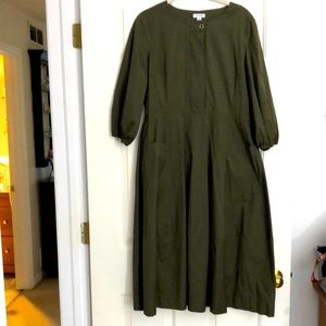 Cuyana Army Green Cotton Dress